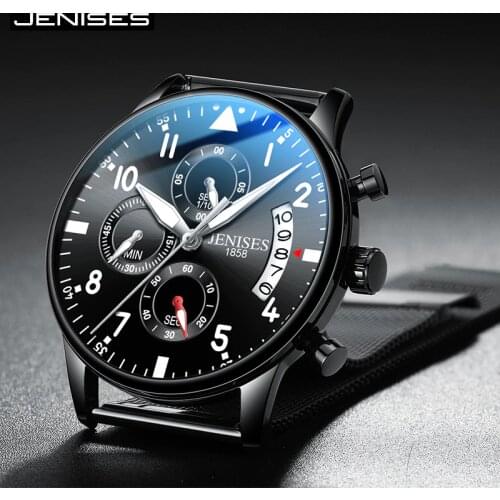 JENISES 2021 The New Cool Watch Mens Business Casual Waterproof Quartz Watch Luminous Waterproof Multifunctional Watch
