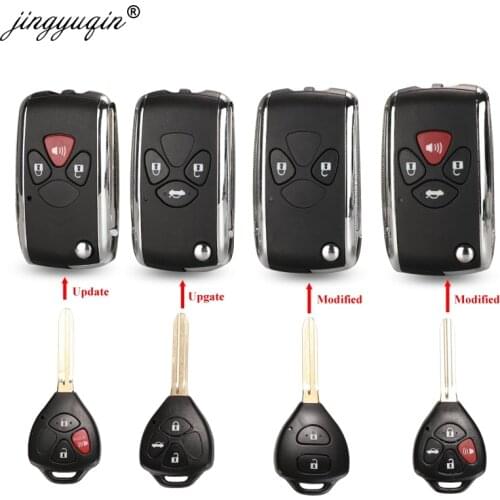 Jinyuqin 2/3/4 Buttons Updated Flip Remote Key Case For Toyota Avlon Crown Corolla Camry RAV4 Reiz Yaris Prado Key Shell Toy43
