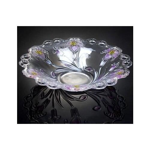 Chinese Household Creative Flower and Fruit Pan Pastoral Style Thickened Glass