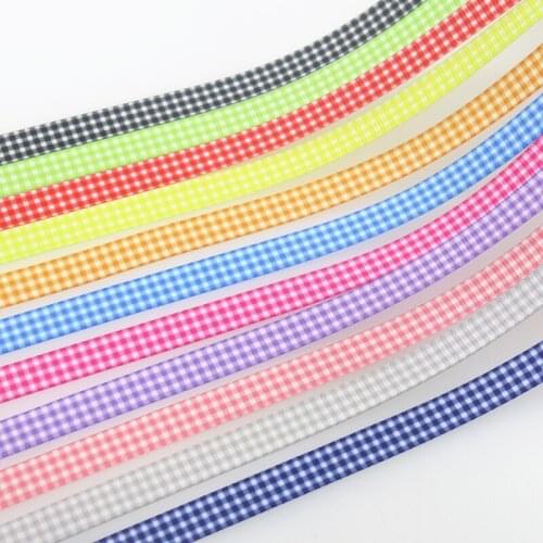 DHK 3/8'' 5yards Plaid Grid printed grosgrain ribbon Accessory hairbow headwear DIY decoration 9mm C1867