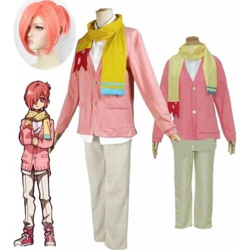 Mitsuba Sousuke Cosplay Anime Jibaku Shounen Toilet Bound Hanako kun Cosplay Costume Pink Wig Uniform