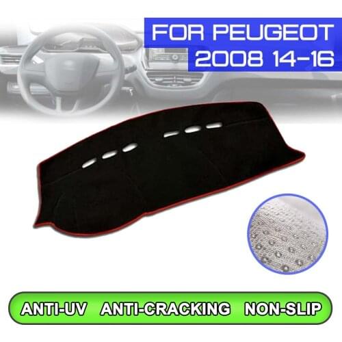 Car Dashboard Mat Anti-dirty Non-slip Dash Cover Mat UV Protection Shade for Peugeot 2008 2014 2015 2016