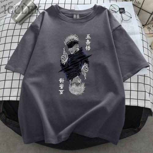 Hot Japanese Anime Jujutsu Kaisen T Shirt Women Kawaii Yuji Itadori Tshirt Gojo Satoru Graphic Top Tees Fashion T-shirt Female