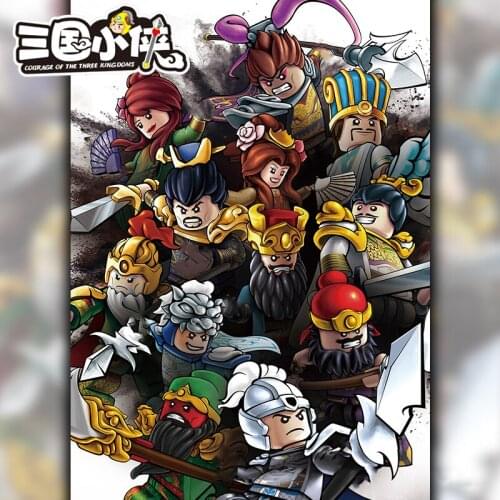 DECOOL 20301 Courage Of The Three Kingdoms Mediaeval Times Mini Dolls 4.5CM Figures Building Blocks Bricks Toy For Children Gift