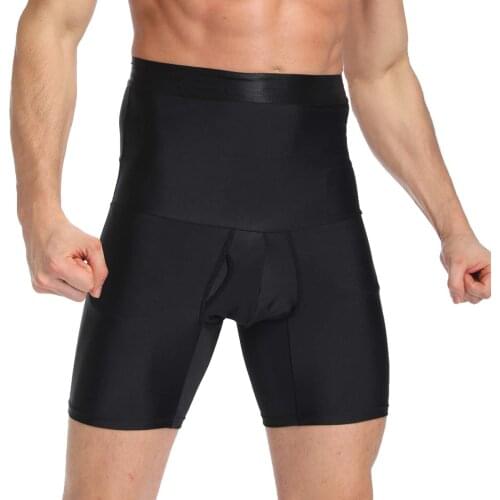 Men Shaper Underwear Compression Shorts High Waist Slimming Tight Underwear Boxers Running Box Exercise Fitness Gym Shorts