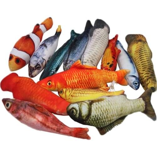 3D Pet Soft Plush Creative Carp Fish Shape Cat Toy Gifts Catnip Fish Stuffed Pillow Doll Simulation Playing Toy Drop Shipping