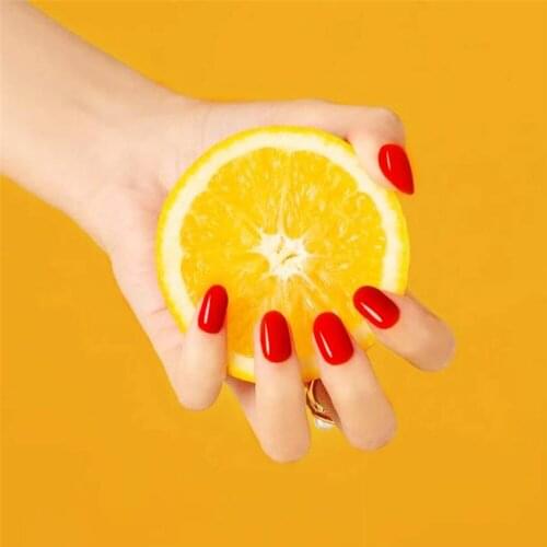 24pcs Round Head Pure Color Fake Nails Tips Faux Ongles Press On Nail Art Long With Designs Practice Hand For Acrylic Nail