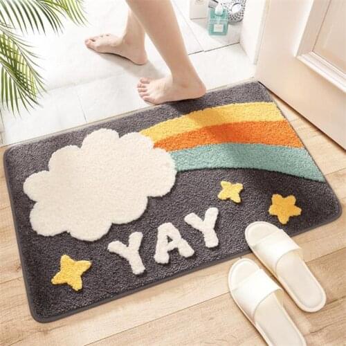 Bath Non-slip Mat Soft Super Absorbent Shower Bathroom Carpets Entrance Doormat Indoor Floor Rugs Cartoon Kitchen Rug Home Decor