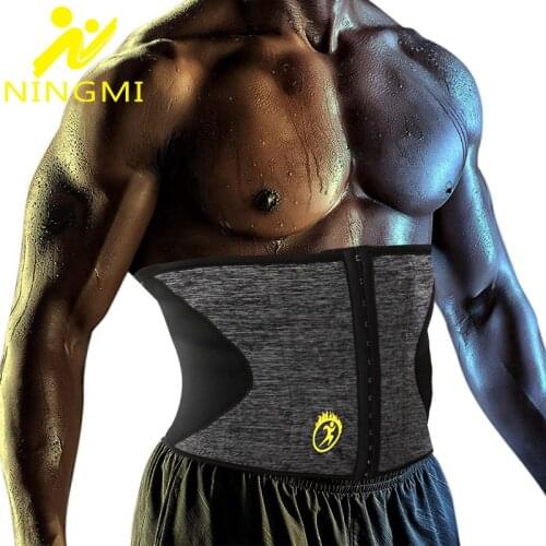 NINGMI Slim Body Shaper Men Underwear Waist Trainer Neoprene Sauna Waist Cincher Modeling Belt Slimming Shapewear Fajas Girdles