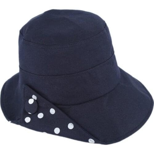 2019 New product Women Bucket hat Fashion Breathable Cotton Printing dots Basin cap For woman Outdoor sunscreen hat