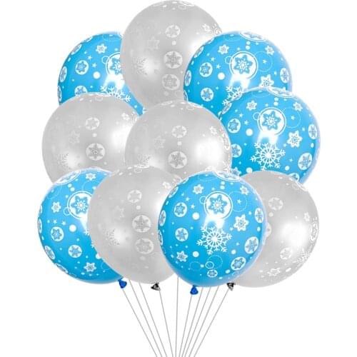 10pcs/lot 12inch Christmas Frozen Snowflake Latex Balloon Birthday Wedding party Decorations Baby Shower kid toys