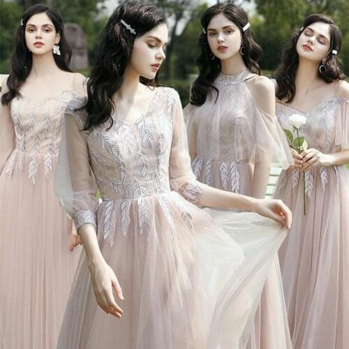 New Blush Bridesmaid Dresses Long Elegant vestidos de fiesta de noche vestidos fiesta boda sukienki na impreze Party Drees Women