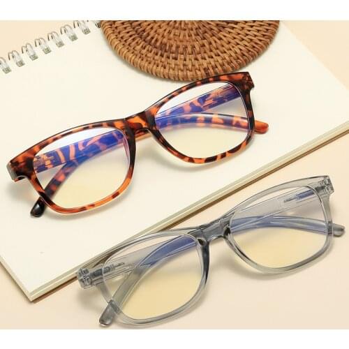2021 New Anti-Blue Light Reading Glasses Women Computer Square Glasses Fashion Clear Spectacle Men Hyperopia Eyewear Plastic