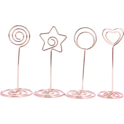 4 style Note Clip Wedding Heart Photo Clip Table Number Stand Desktop Decoration Metal Place Card Holder Party Supplies