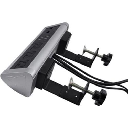 Portable Desktop Clamp Electrical Socket 3 EU Power sockets + 1 AV+1 USB+1 HDMI+1VGA for Kitchen Office Socket Power Outlet