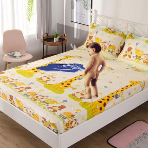 21 Designs Bedsheets Geometric Printed Fitted Sheet With Elastic Cotton Blend Mattress Queen Single King Cover