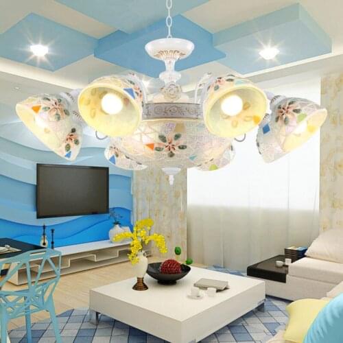 Ceiling Lamp Simple European Mediterranean chandeliers Pastoral Village Living Room Restaurant Of Classical E27 chandelier
