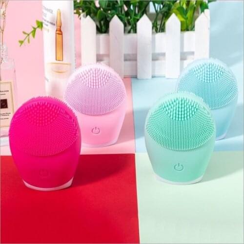 Silicone Face Cleansing Brush Mini Electric Massage Waterproof Facial Cleansing Tool Soft Deep Face Pore Cleanser Brush Dropship