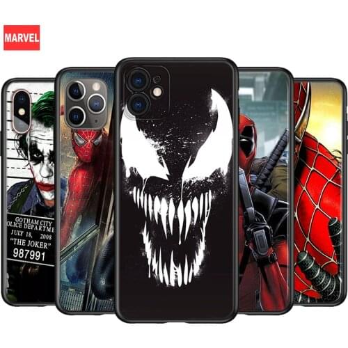 Silicone Cover Marvel Venom Spiderman For Apple IPhone 12 Mini 11 Pro XS MAX XR X 8 7 6S 6 Plus 5S SE Phone Case
