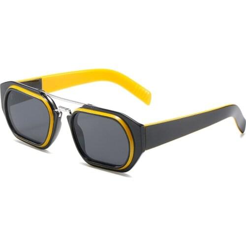 Fashion Small Rectangle Sunglasses Metal Decoration Frame Sunglasses Shades Women Vintage Coating Punk Sun Glasses UV400