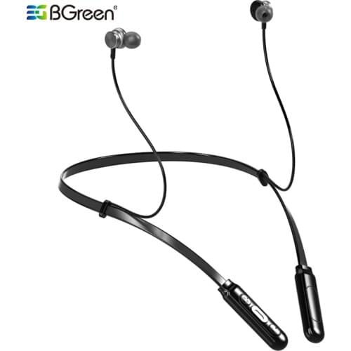 BGreen Sport Waterproof Bluetooth Earphones Wireless Stereo Bass Sports Headset With Soft Neck Band Magnet Adsorption