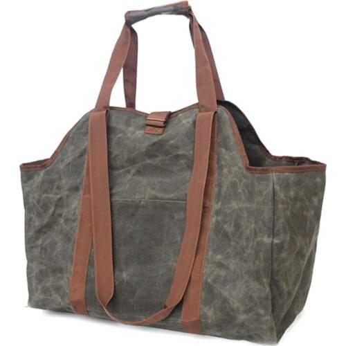 Logging Bag Supersized Firewood Wood Carrier Bag Log Camping Outdoor Holder Carry Storage Bag Wooden Canvas Bag
