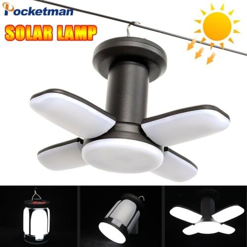 LED camping lantern 6 modes solar powered LED foldable camping lamp emergency flashlight with hook, power bank, power display