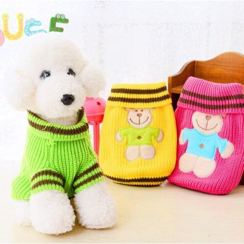 AHUAPET Dog Knitting Sweater Sweatshirt For Pets Clothes Autumn Winter Dress Polar Little Bear Head Yorkshire Terrier Clothes E