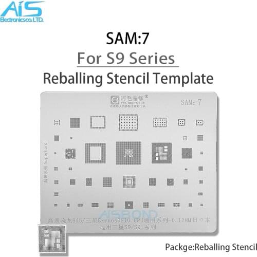 Amaoe SAM7 BGA Reballing Stencil For Samsung S9 S9+ Exynos9810 For Snapdragon 845 CPU Baseband eMMC Wifi Touch Power PA IC