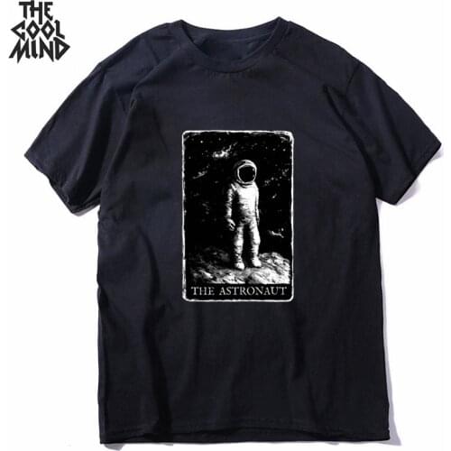 COOLMIND 100% cotton streetwear cool space print men T shirt casual loose short sleeve men t-shirt o-neck tshirt men tee shirts