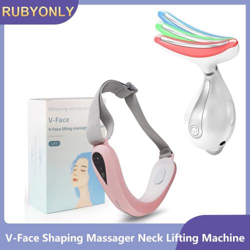 V-Face Shaping Massager Neck Face Lifting Machine Electric Vibration Slimming Double Chin Reducer V-Line Cheek Lift Up
