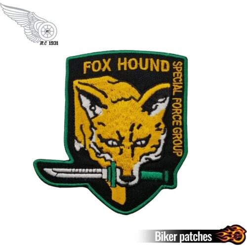 FOX HOUND Embroidered Patch Badge Military label biker clothing patches for jacket stickers