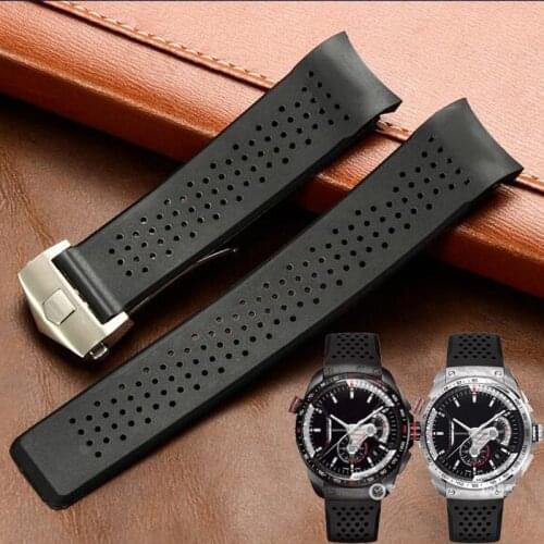 BRETA High Quality Rubber Strap FOR GRAND CARRERA/CARRERA Mens Mechanical Watch Accessories Silicone Strap 20 22 24MM