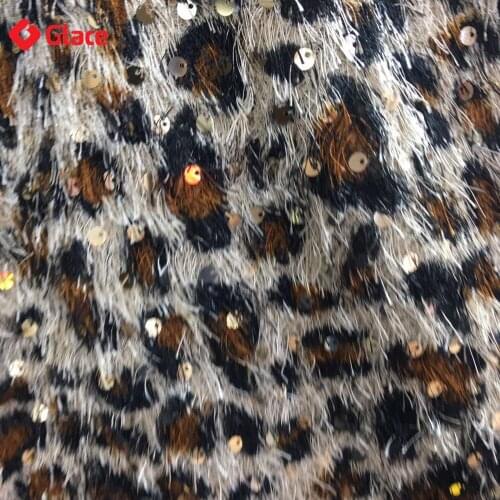 1Yard 2020 New Leopard Spot Sequins Fabrics For Designing Night Dress Skirt Wedding Part House Decoration G10511