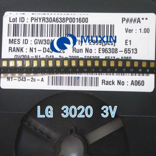 100pcs For LG LED LCD Backlight TV Application LED Backlight 0.2W 3V 3020 Cool white LED LCD TV Backlight GW30F