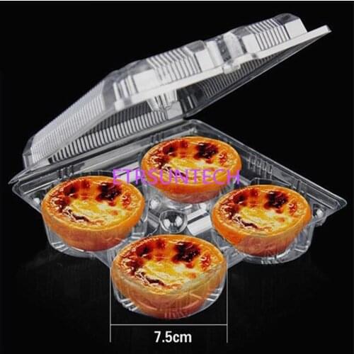 1500pcs/lot 18cmx17cmx5cm Automatic buckle transparent baking plastic packaging boxes egg tart trays Factory wholesale