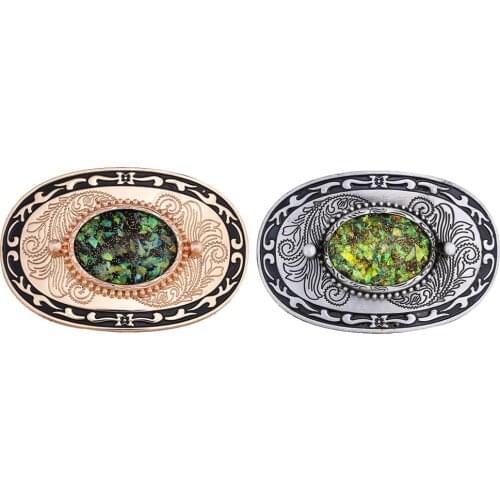 2Pcs Western Cowboy Oval Belt Buckle Unisex Indian Carved Rodeo Metal Buckles