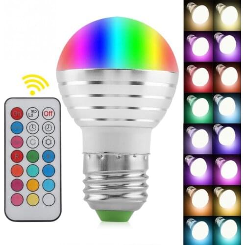 3W E27 RGBW LED Bulb 16 Multi-Color Changing Light Bulb Lamp Bulb with Remote Controller
