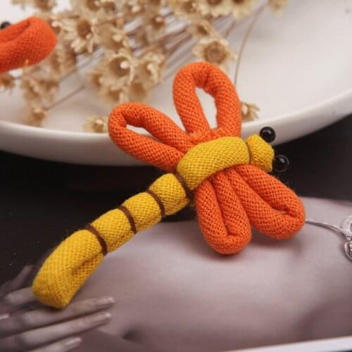 4Pcs 5.5*6.5cm Handmade Flowers Dragonfly Appliques For DIY Baby Hair Clip Headwear Crafts Decor Ornament Accessories 03