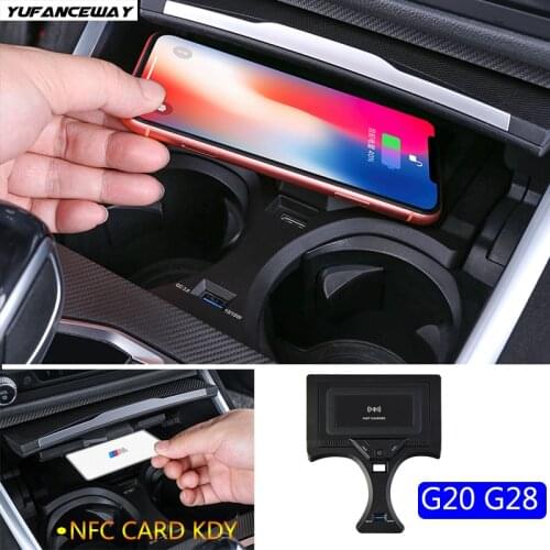 15W Car Wireless charging phone charger for BMW 3 Series G20 G28 325i 330i 2020 fast charging plate accessories for iPhone
