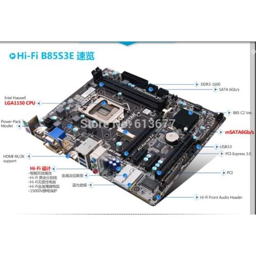 Free shipping original new motherboard for Biostar Hi-Fi B85S3E LGA 1150 DDR3 Desktop Motherboard mainBoards