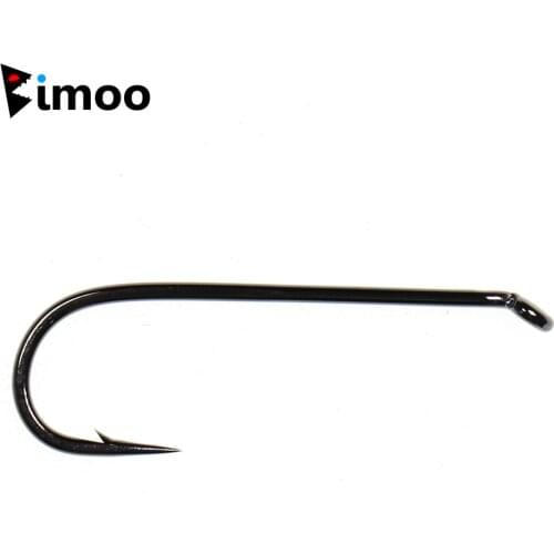 Bimoo 30pcs Fly Tying Streamer Nymph 4XL Hooks with Down Eye 4X Length Muddlers Zonkers Fly Fishing Barbed Hook Black Nickel