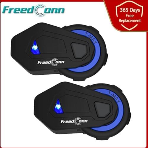 Freedconn T-MAX E 1000m Motorcycle Bluetooth Helmet Intercom Headset FM Radio 6 Riders Group Talking V4.1 Motorbike Interphone