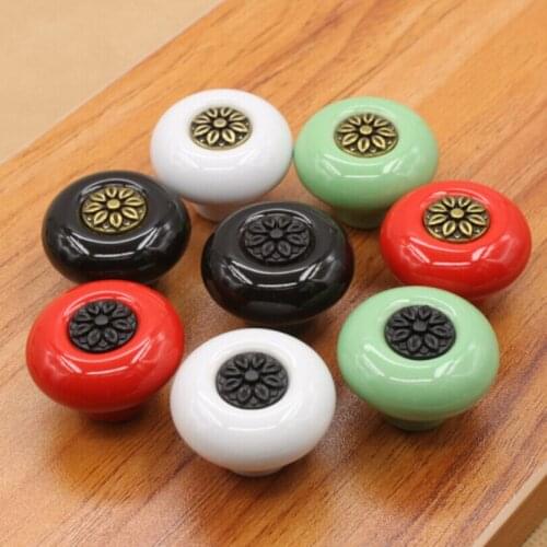 Ceramic handle childrens cartoon handle seven color cabinet drawers Furniture Hardware