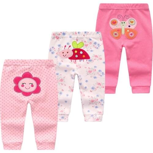 3Pcs/lot Cartoon Print Baby Pants Cotton Baby Leggings Autumn Toddler Boy Girl Pants Newborn Infant Clothing 3 6 9 12 18 24M