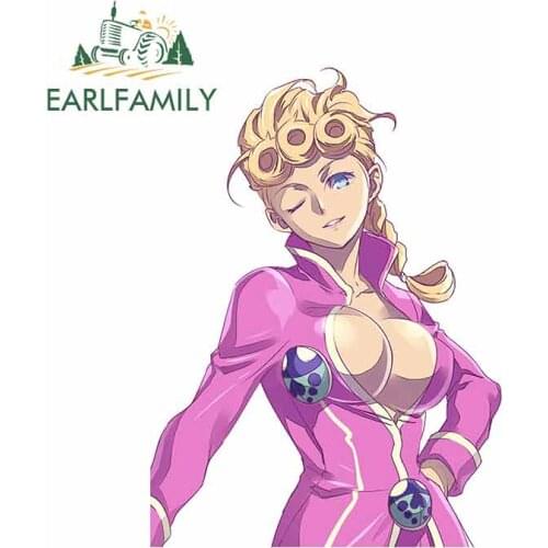 EARLFAMILY 13cm x 9.8cm for Jojos Bizarre Adventure Car Stickers and Decals DIY Occlusion Scratch Waterproof 3D Truck Decoration