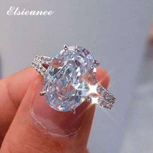 Кольца с фианитами для женщин ELSIEUNEE China At AliExpress
