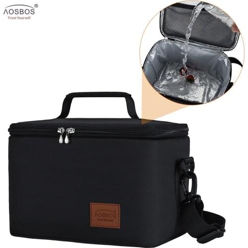Aosbos Leakproof Picnic Cooler Lunch Bag for Men Large Portable Thermal Lunch Bags for Women Kids Insulated Travel Food Bag 10L