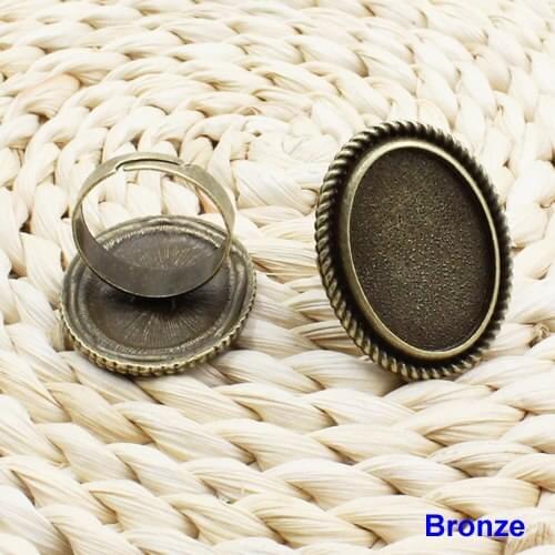Fit: 18x25mm Inner Size Ring Metal Zinc Alloy Oval Blank Setting Bezel Blank Cabochon Ring Base For DIY Ring 5pcs/lot K02524