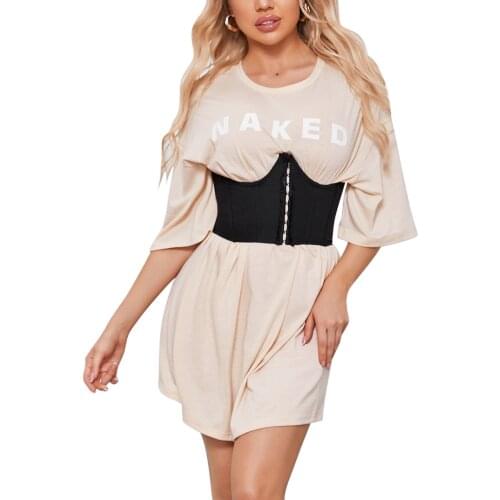 Women Corset All-match Fishbone Girdle Ladies Girls Pure Black White Summerbunds Sexy Wide Elastic Bodycon Waspie Belt